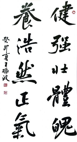 健强壮体魄 养浩然正气 书法