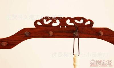 文房书法用品 红木质大号8针16挂毛笔笔架——进贤县文港王小员笔庄的匠心之作